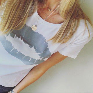 Grey lips white tee *just 2 extra large left*