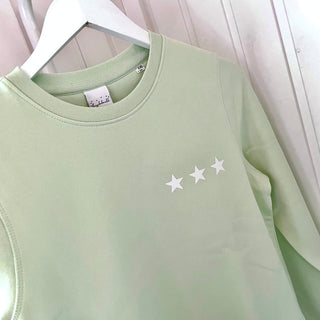 Light mint three stars sweatshirt *SALE* NOW 75% OFF!!!!!
