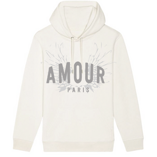 Cream AMOUR silver wings hoody