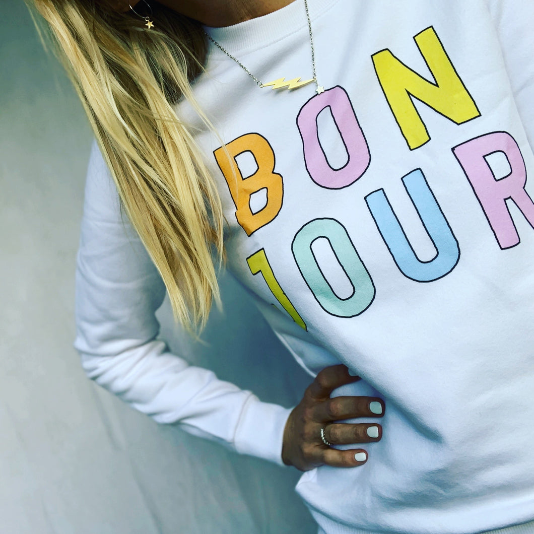 BONJOUR WHITE SWEAT (M, size 12)