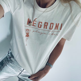 Negroni playa & bar vintage white boyfriend tee *new*