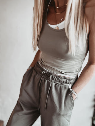 Light Khaki Crop tank top *NEW*