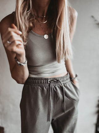 Light Khaki Crop tank top *NEW*