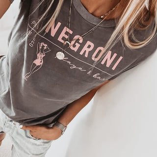 NEGRONI playa & bar light vintage charcoal tee *boyfriend fit*