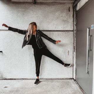 Long sleeved BLACK jumpsuit with pockets