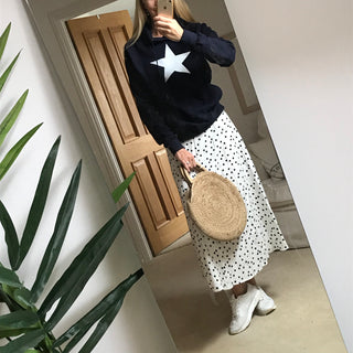 White star on navy hoody (s)