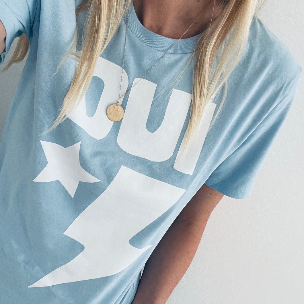 OUI Baby blue vintage tee (sample)