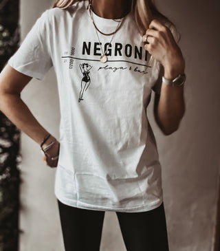 NEGRONI playa & bar white tee *boyfriend fit* *NEW*