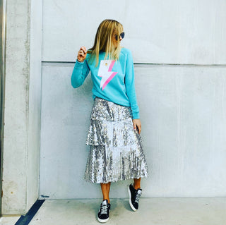 Aqua neon lighting strike sweatshirt
