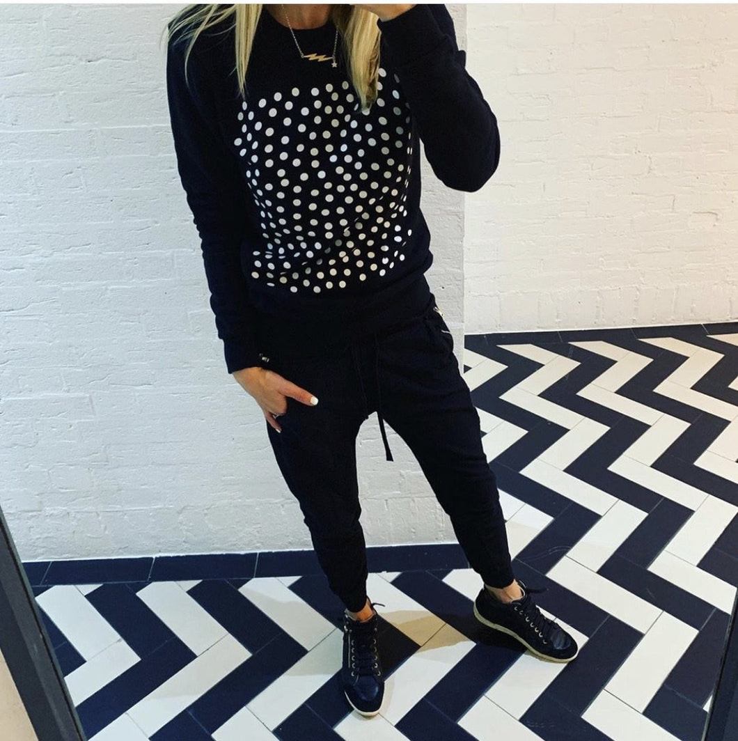 PRE-LOVED black Polka  sweatshirt