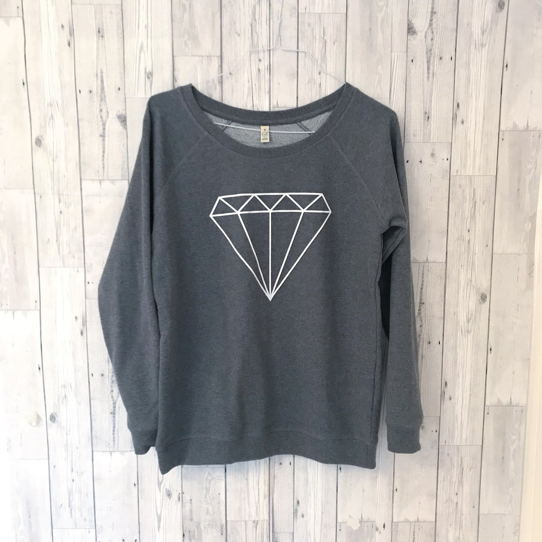 White diamond on dark grey sweat (M)
