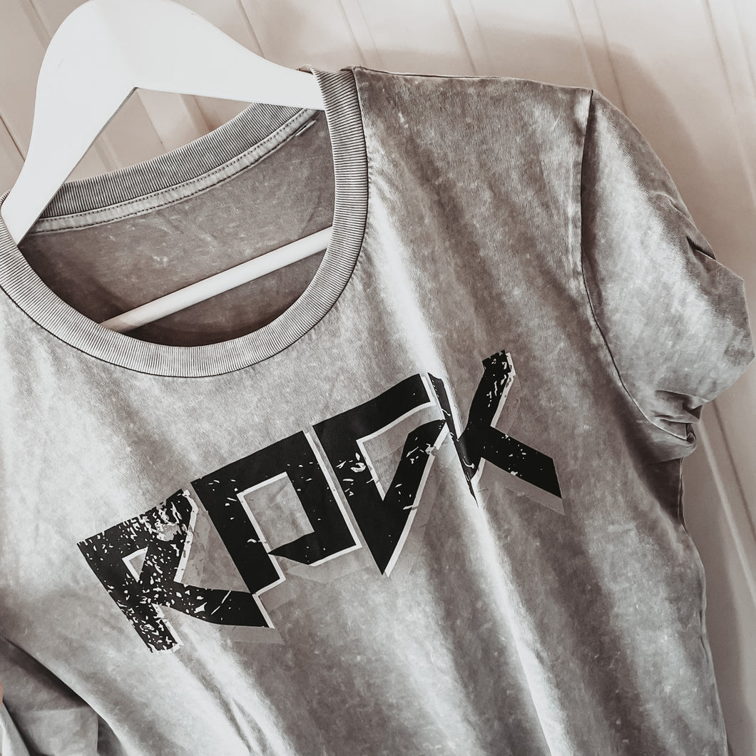 Vintage light grey rock tee