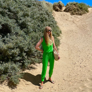 Short sleeved NEON GREEN jumpsuit *HALF PRICE*