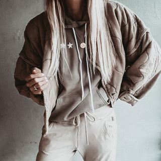 Taupe three star hoody