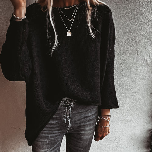 Milano BLACK SCOOP NECK jumper *BACK IN STOCK*