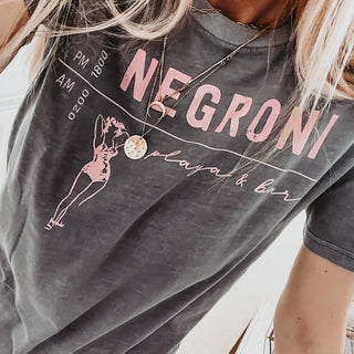 NEGRONI playa & bar light vintage charcoal tee *boyfriend fit*