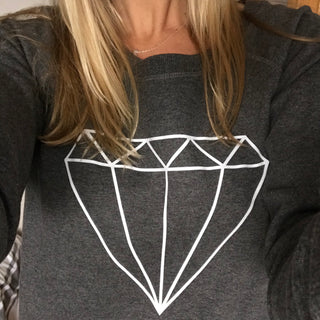 White diamond on dark grey sweat (M)