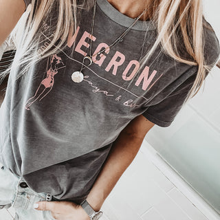 NEGRONI playa & bar light vintage charcoal tee *boyfriend fit*