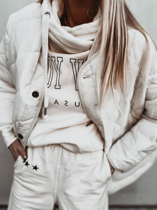 COLLEGE vintage white  NEW YORK Hoody *BACK IN STOCK*