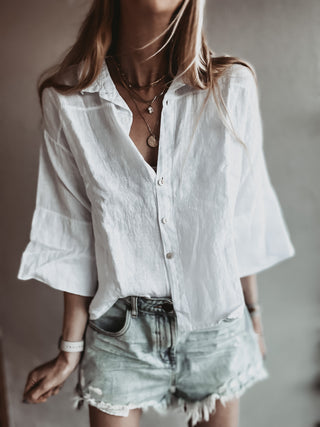 Selina linen white shirt