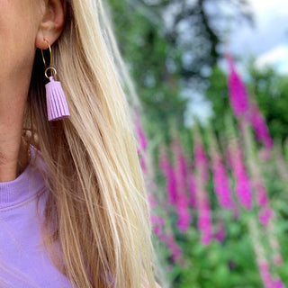 Lilac star / tassel mismatch earrings 💜