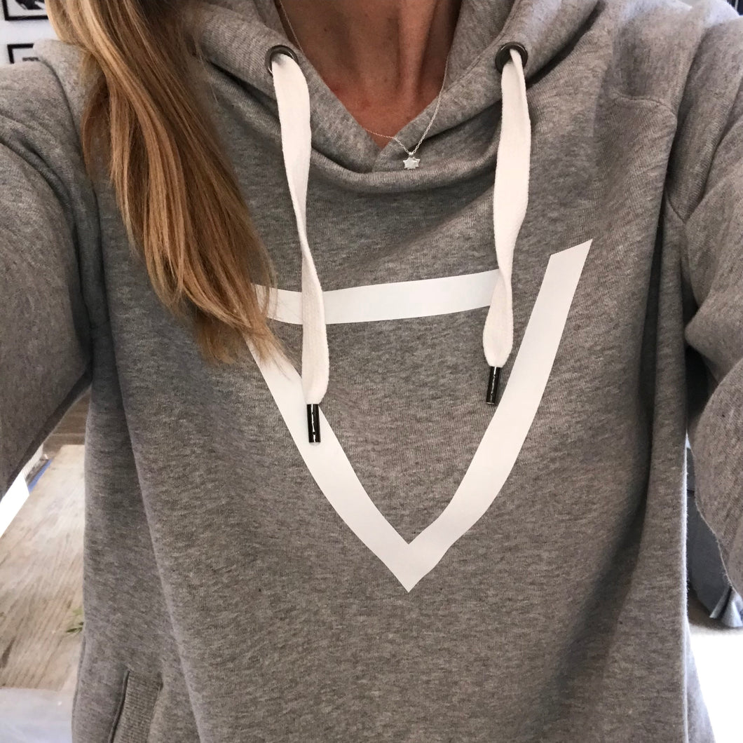 White triangle grey hoody (medium size 15)