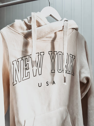 COLLEGE vintage white  NEW YORK Hoody *BACK IN STOCK*