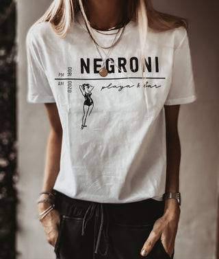 NEGRONI playa & bar white tee *boyfriend fit* *NEW*