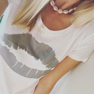 Grey lips white tee *just 2 extra large left*