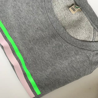 Pink & neon green stripe sweatshirt