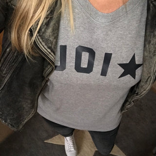 Black Joia on light grey sweat (M)