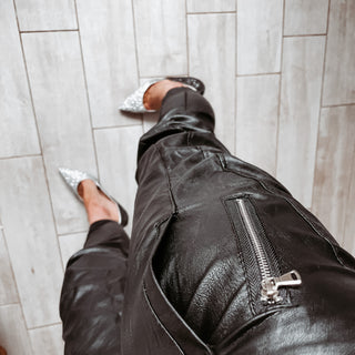 Full faux leather black ULTIMATE joggers