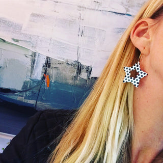 Polka dot star earrings