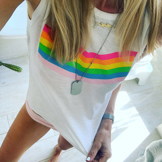 Neon rainbow tank top