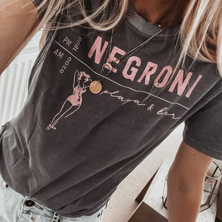 NEGRONI playa & bar light vintage charcoal tee *boyfriend fit*