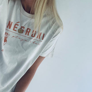 Negroni playa & bar vintage white boyfriend tee *new*