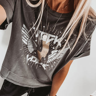 ROCK & LOVE Silver & Gold vintage tee *boxy relaxed fit*