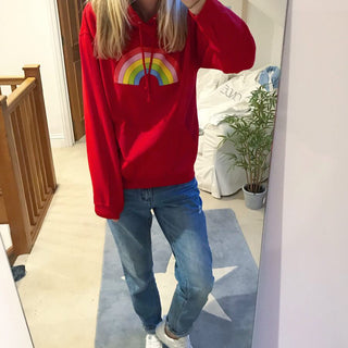 Red rainbow hoody (m)