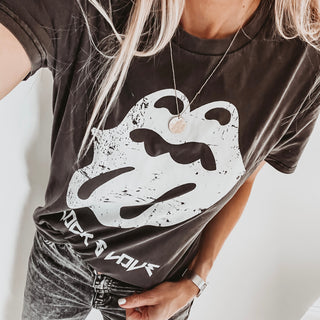Rolling Stones inspired vintage black tee *boyfriend fit*