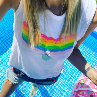 Neon rainbow tank top