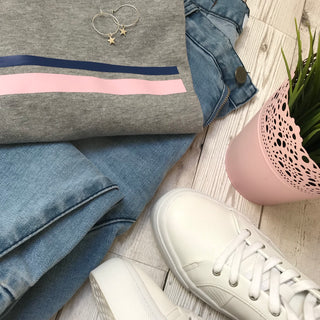 Pink & blue stripe sweat *just a few left*