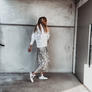 Super slouchy white LOS ANGELES hoody *super slouchy fit* SALE