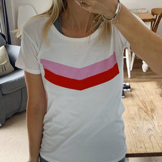Pink red chevron tee (m uk 12)