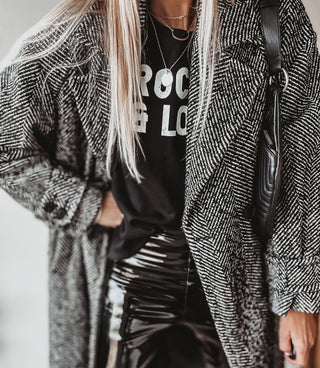 ROCK & LOVE black / white sweatshirt *relaxed fit*