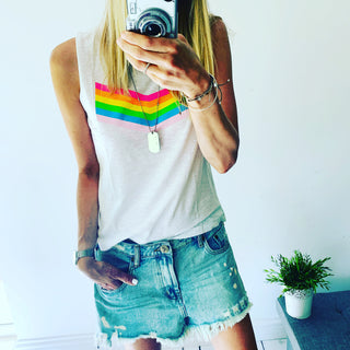 Neon rainbow tank top