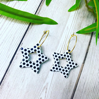 Polka dot star earrings