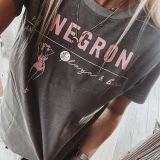 NEGRONI playa & bar light vintage charcoal tee *boyfriend fit*