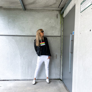 Neon rainbow & star charcoal grey marl sweatshirt *new*