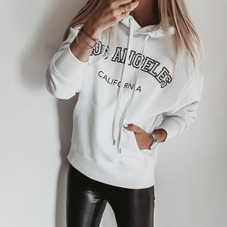 Super slouchy white LOS ANGELES hoody *super slouchy fit* SALE