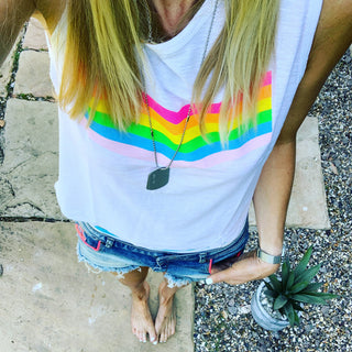 Neon rainbow tank top